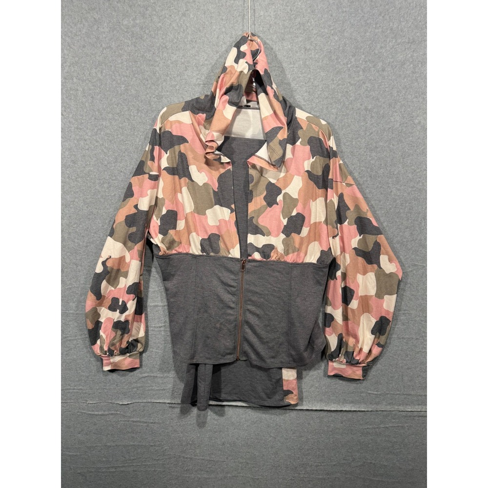 Venus Camo‎ Print Zip Up Hoodie & Pants Set Loungewear Athleisure 1X